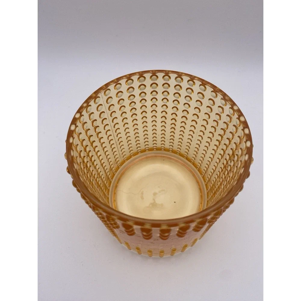 Pretty Amber Hobnail Style Glass 5